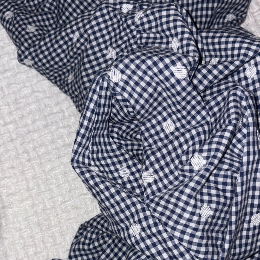 Gently Loved Embroidered Gingham Faux-Wrap Tie-Waist Midi Dress by Madewell - Picture 12 of 16